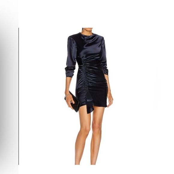 Cinq A Sept Smooth Satin Natalia Mini Navy Dress size 6 - Picture 1 of 8